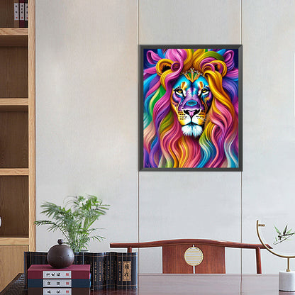 Colorful Lion - Full Square Drill Diamond Painting 40*50CM