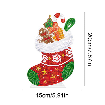 Desktop Round Diamond Painting Ornament Acrylic Xmas Stocking (#1)