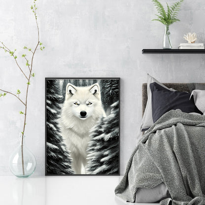 White Wolf - 11CT Stamped Cross Stitch 40*53CM