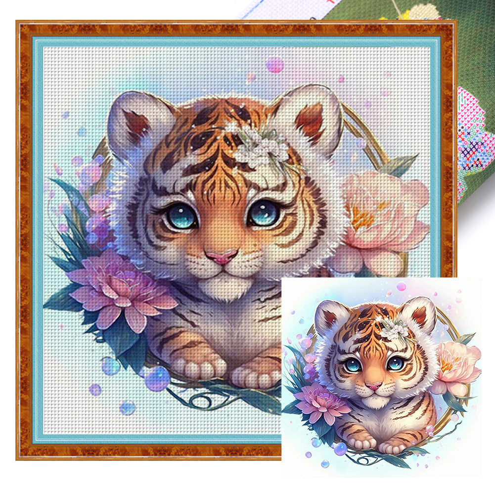 Little Tiger - 11CT Stamped Cross Stitch 40*40CM