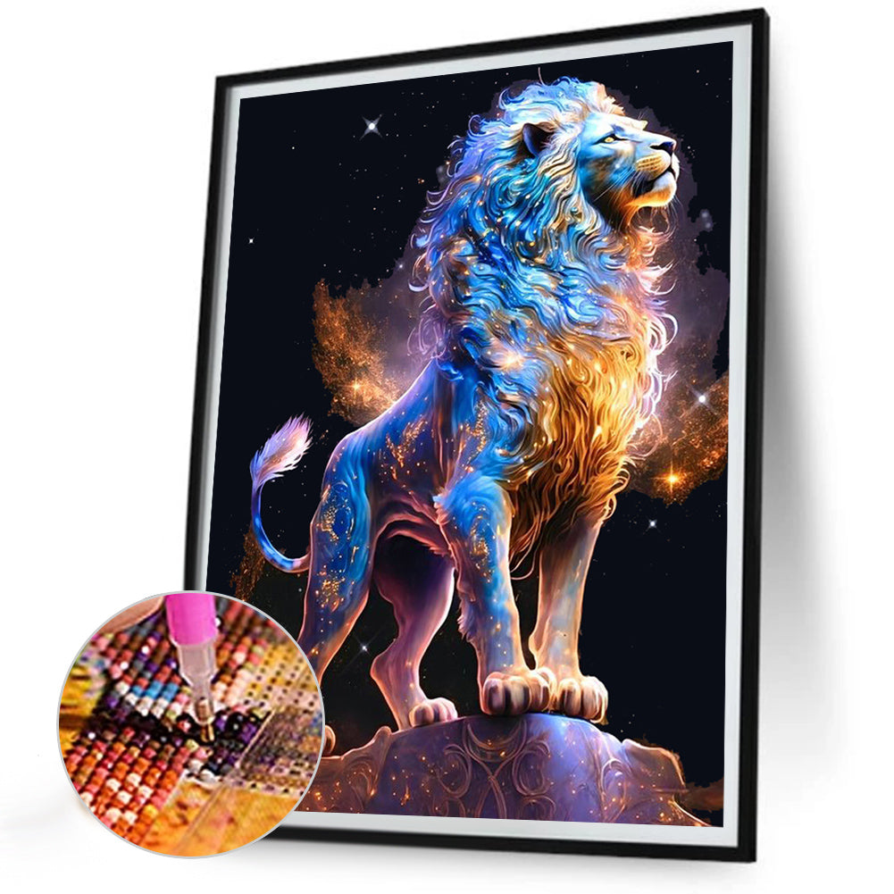 Starry Sky Lion - Full Round Drill Diamond Painting 30*40CM