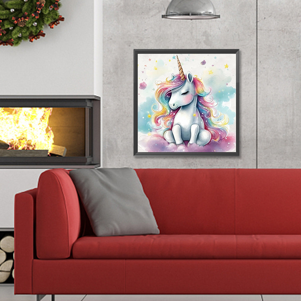 Colorful Cloud Unicorn - Full Round Drill Diamond Painting 30*30CM