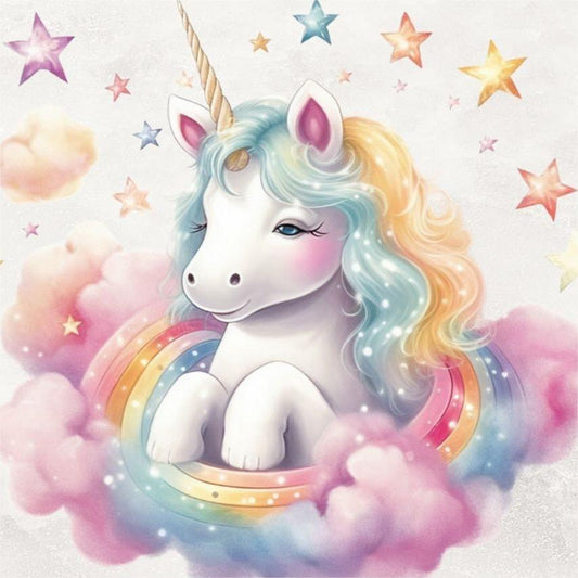 Colorful Cloud Unicorn - Full Round Drill Diamond Painting 30*30CM