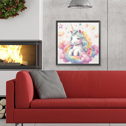 Colorful Cloud Unicorn - Full Round Drill Diamond Painting 30*30CM