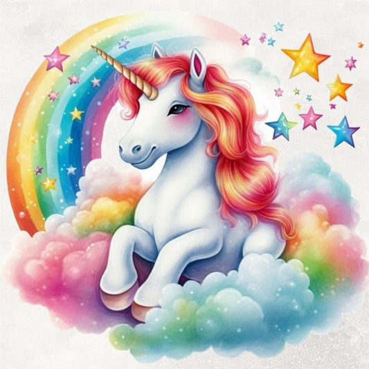 Colorful Cloud Unicorn - Full Round Drill Diamond Painting 30*30CM