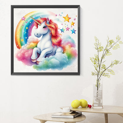 Colorful Cloud Unicorn - Full Round Drill Diamond Painting 30*30CM