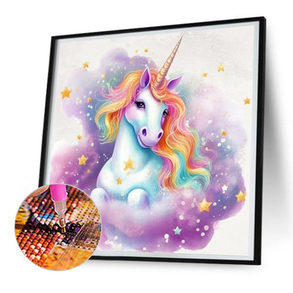 Colorful Cloud Unicorn - Full Round Drill Diamond Painting 30*30CM