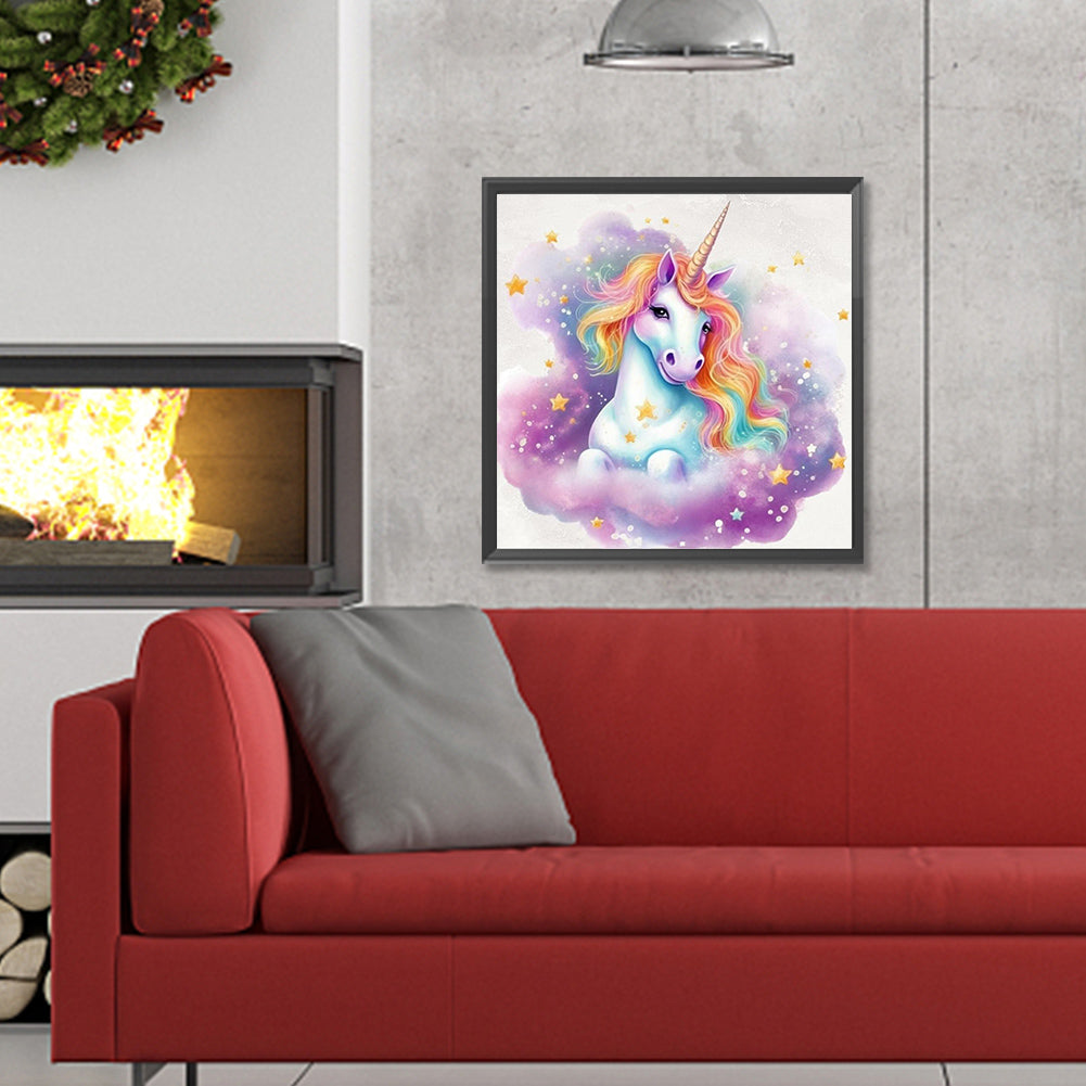 Colorful Cloud Unicorn - Full Round Drill Diamond Painting 30*30CM