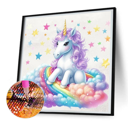 Colorful Cloud Unicorn - Full Round Drill Diamond Painting 30*30CM