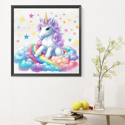 Colorful Cloud Unicorn - Full Round Drill Diamond Painting 30*30CM