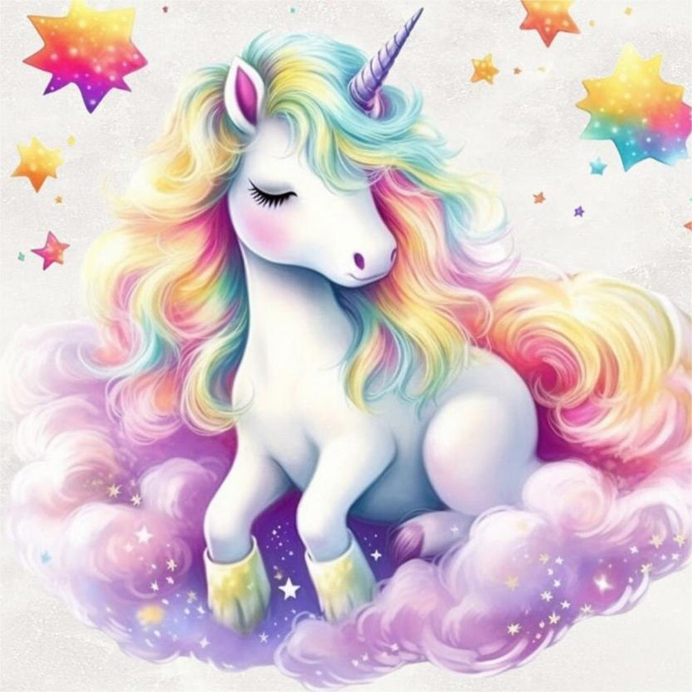 Colorful Cloud Unicorn - Full Round Drill Diamond Painting 30*30CM
