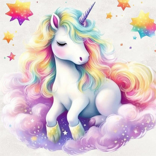 Colorful Cloud Unicorn - Full Round Drill Diamond Painting 30*30CM