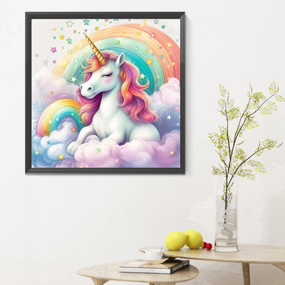 Colorful Cloud Unicorn - Full Round Drill Diamond Painting 30*30CM