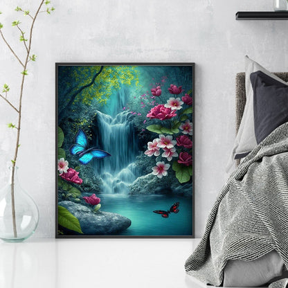 Butterfly Waterfall - 11CT Stamped Cross Stitch 40*50CM