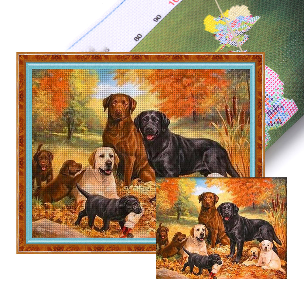 A Group Of Dogs - 11CT Stamped Cross Stitch 50*40CM