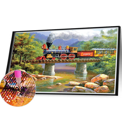 Steam Train - Full Round Drill Diamond Painting 40*30CM