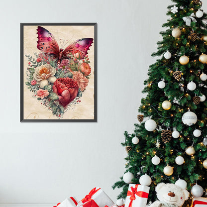 Flowers And Butterflies - Full Round Drill Diamond Painting 30*40CM