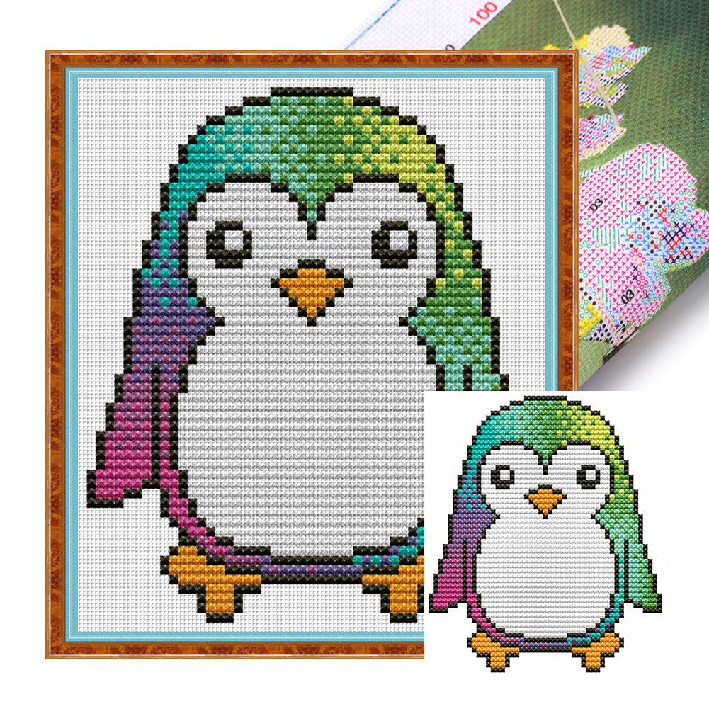 Little Penguin - 11CT Stamped Cross Stitch 18*19CM(Joy Sunday)