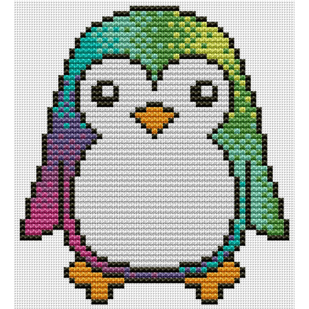 Little Penguin - 11CT Stamped Cross Stitch 18*19CM(Joy Sunday)