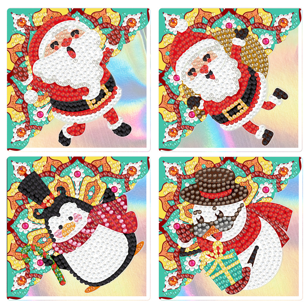 4PCS Special Shape+Round Diamond Painting Bookmark Kits Kits (Xmas Critter #10)