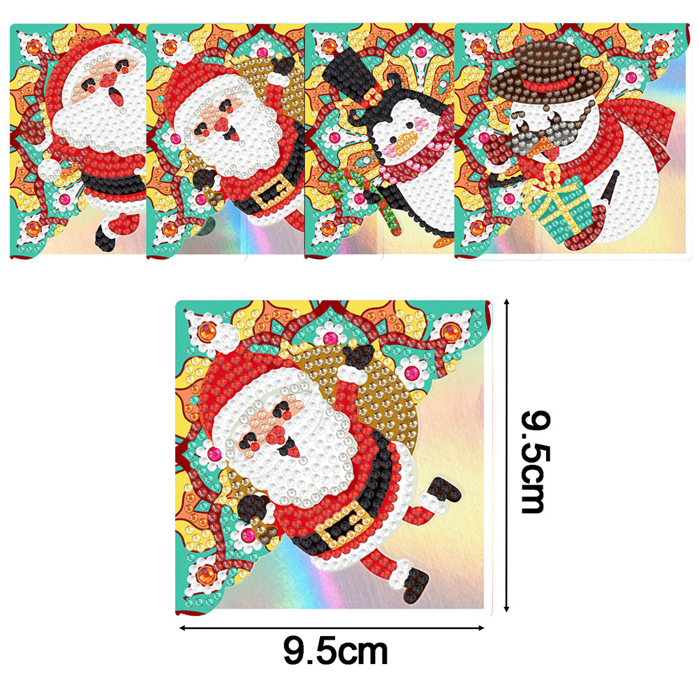 4PCS Special Shape+Round Diamond Painting Bookmark Kits Kits (Xmas Critter #10)