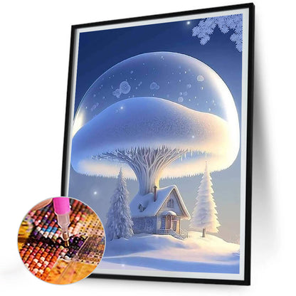 Snow Cabin - Full Round Drill Diamond Painting 30*40CM