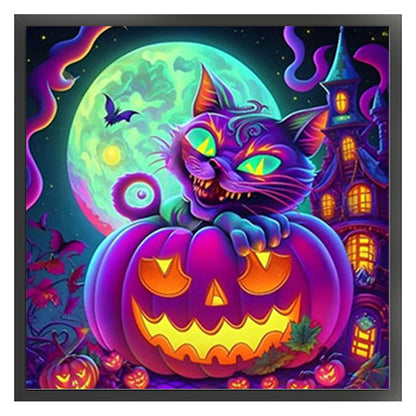 Pumpkin Cat - 11CT Stamped Cross Stitch 50*50CM