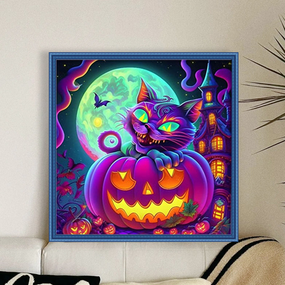 Pumpkin Cat - 11CT Stamped Cross Stitch 50*50CM