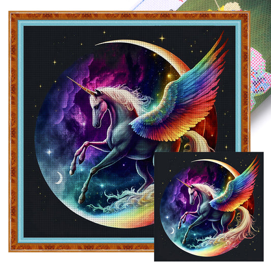 Moon Unicorn - 11CT Stamped Cross Stitch 40*40CM