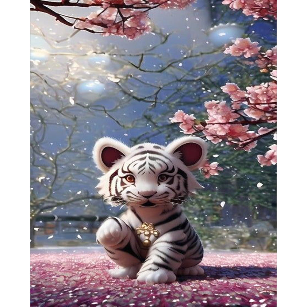 Little White Tiger - 11CT Stamped Cross Stitch 40*50CM