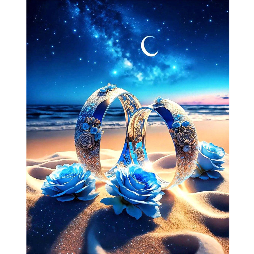 Eternal Contract¡¤Blue Rose - Full Round Drill Diamond Painting 40*50CM