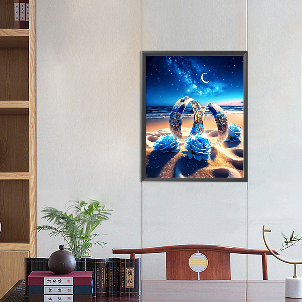 Eternal Contract¡¤Blue Rose - Full Round Drill Diamond Painting 40*50CM