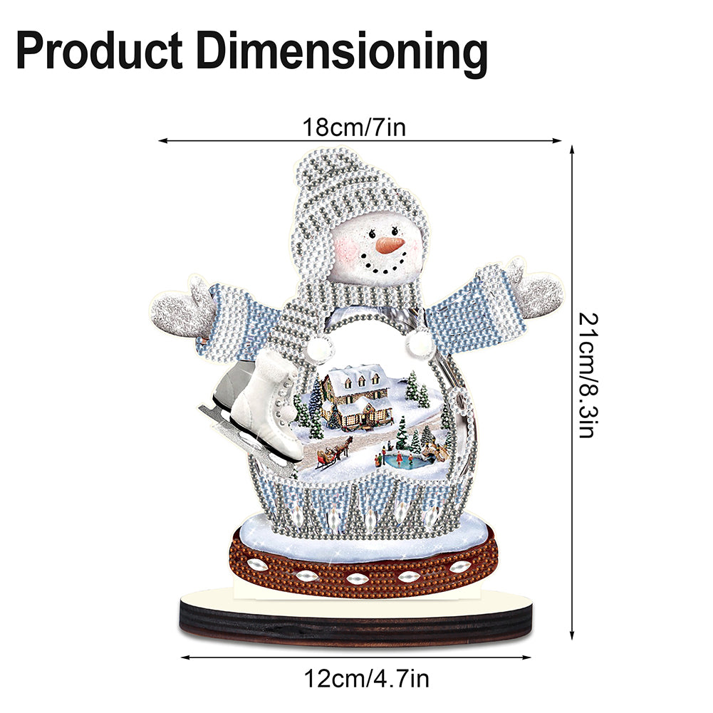 Christmas Snowman Wooden Desktop Diamond Painting Ornament (#5)