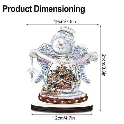 Christmas Snowman Wooden Desktop Diamond Painting Ornament (#11)