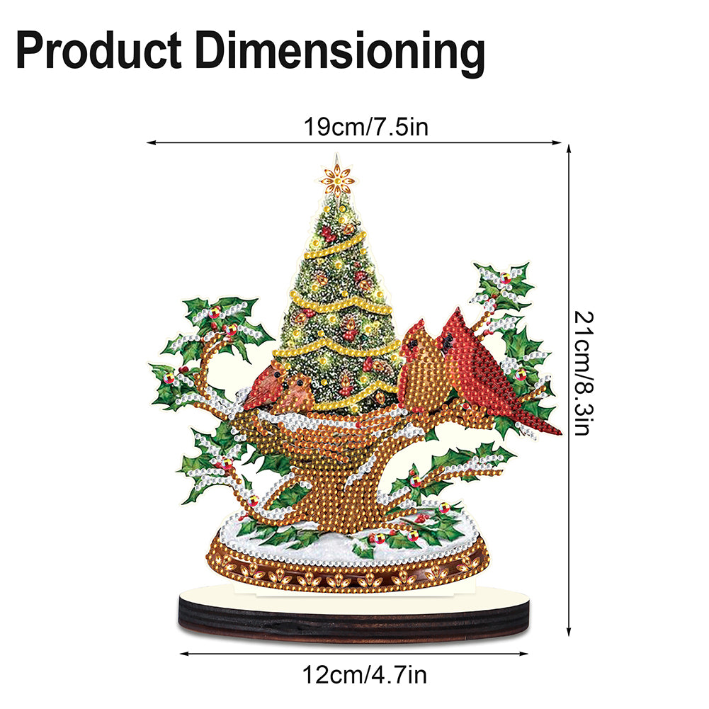 Christmas Snow Scene Wooden Desktop Diamond Painting Ornament (#1)