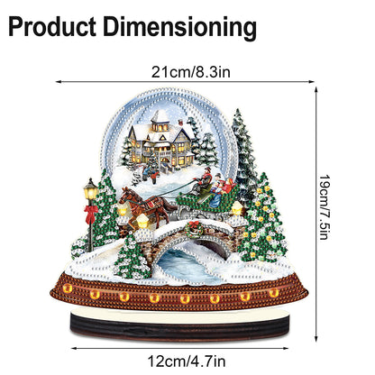 Christmas Snow Scene Wooden Desktop Diamond Painting Ornament (#2)