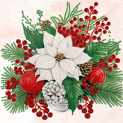 Christmas Flower Poinsettia - Special Shaped Drill Diamond Painting 30*30CM