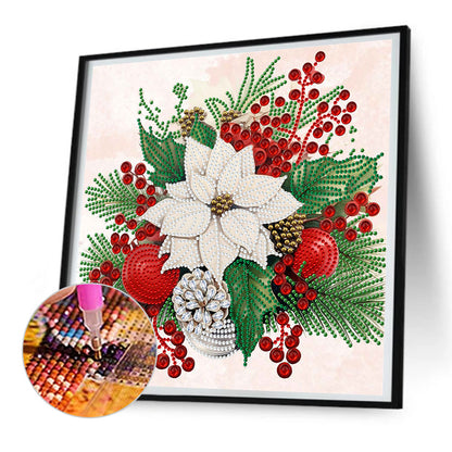 Christmas Flower Poinsettia - Special Shaped Drill Diamond Painting 30*30CM