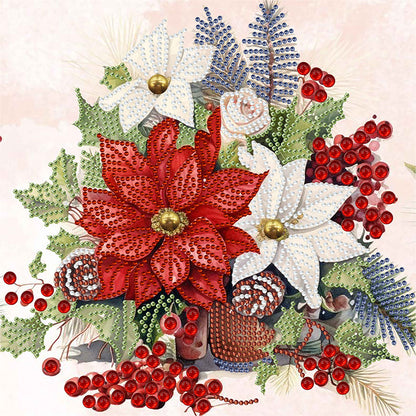 Christmas Flower Poinsettia - Special Shaped Drill Diamond Painting 30*30CM