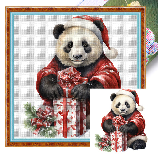 Christmas Panda - 11CT Stamped Cross Stitch 40*40CM