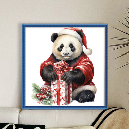 Christmas Panda - 11CT Stamped Cross Stitch 40*40CM