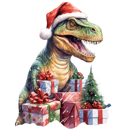 Christmas Dinosaur - 11CT Stamped Cross Stitch 40*40CM