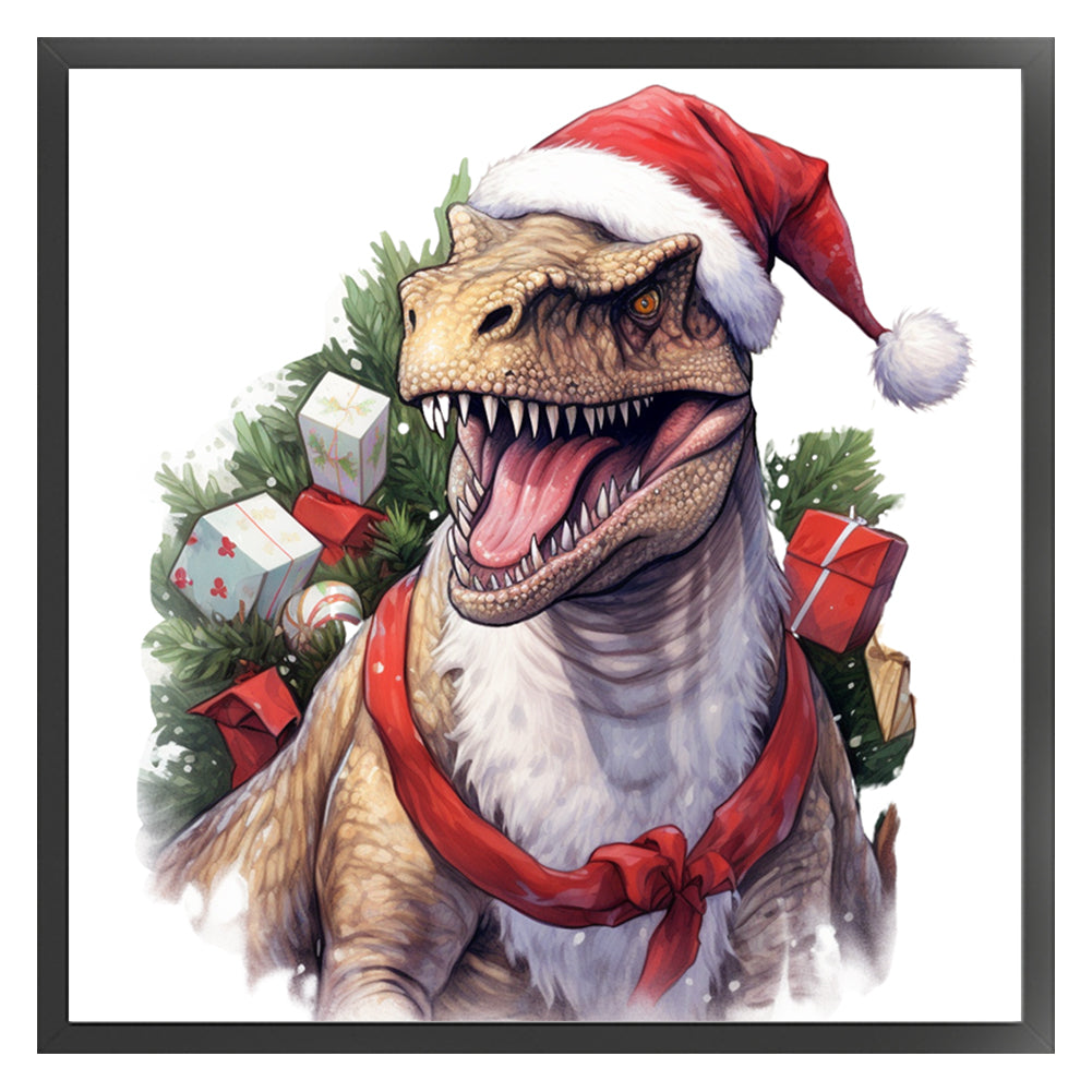 Christmas Dinosaur - 11CT Stamped Cross Stitch 40*40CM