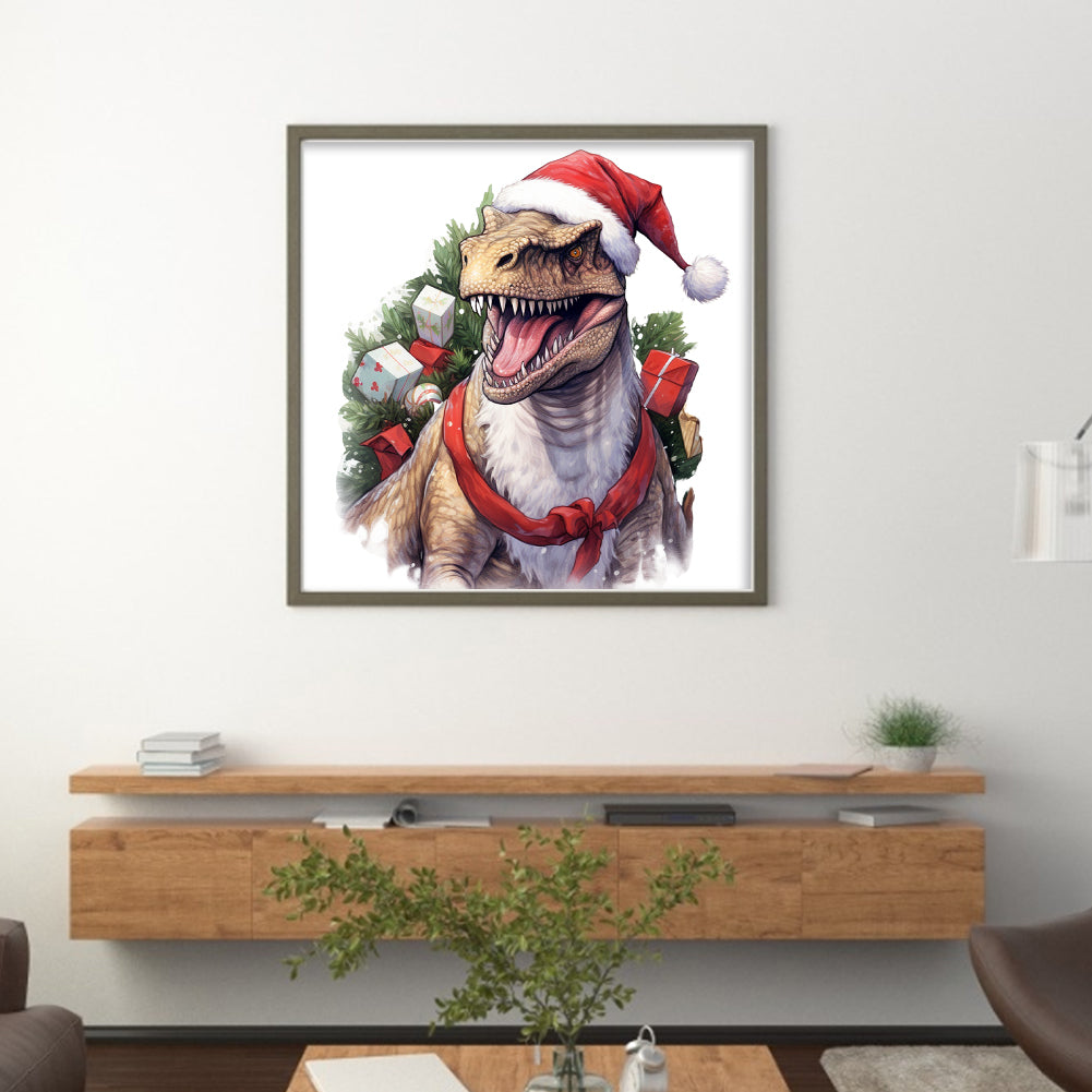 Christmas Dinosaur - 11CT Stamped Cross Stitch 40*40CM