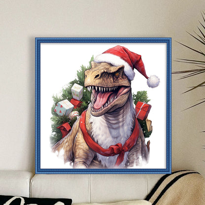 Christmas Dinosaur - 11CT Stamped Cross Stitch 40*40CM