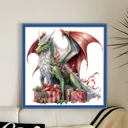 Christmas Pterosaur - 11CT Stamped Cross Stitch 40*40CM