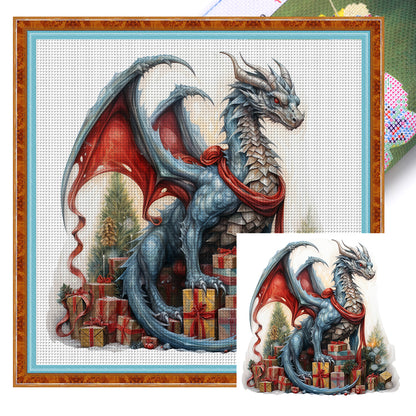 Christmas Pterosaur - 11CT Stamped Cross Stitch 40*40CM