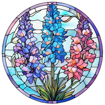 Glass Painting - Lupine - 18CT Stamped Cross Stitch 25*25CM