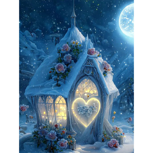 Snow Cabin - Full Round Drill Diamond Painting 30*40CM