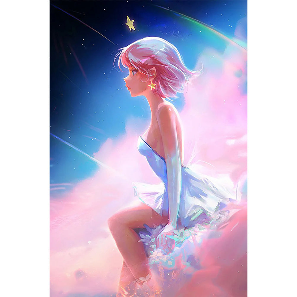 Pink Hair Idol - Full Round Drill Diamond Painting 40*60CM